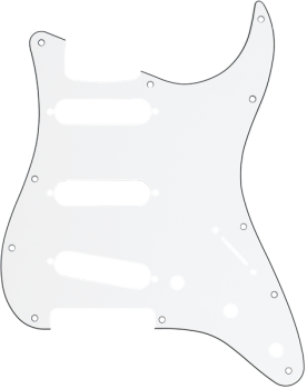 Pickguard, Schlagplatte E-Gitarre, weiss, Strat Style 3x SC