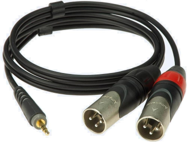 KLOTZ AY9-0100 Mobile Recording OUT Y-Kabel Mini Klinke 3p. 2x XLR male 1 m schwarz