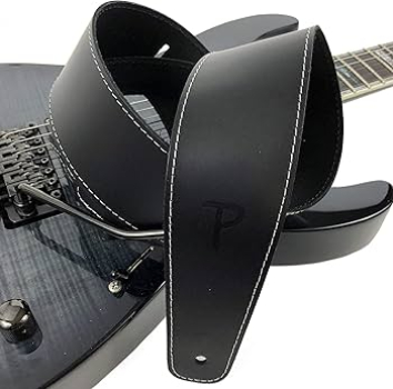 Perries Gitarrengurt, SP25S-7048, schwarz, Echt Leder