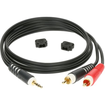 KLOTZ AY7-0300 Mobile Recording OUT Y-Kabel Mini Klinke 3p. 2x Chinch 3 m schwarz