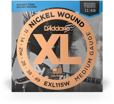 D`Addario EXL115W Saitensatz E-Gitarre 11-49 umsponnene G Saite