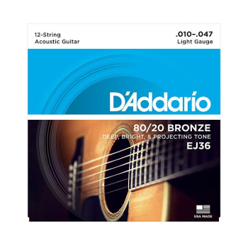 D`Addario EJ38 12-saitiger Saitensatz Westerngitarre 010er Phosphor Bronze