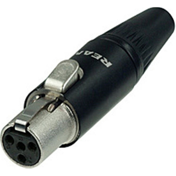 REAN Mini XLR 4-pol Stecker für Funksender, Lavalier, Kleinmembranmikrofon