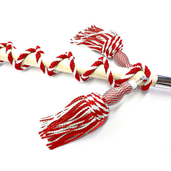 Tambourschnur rot-weiss mit Quasten