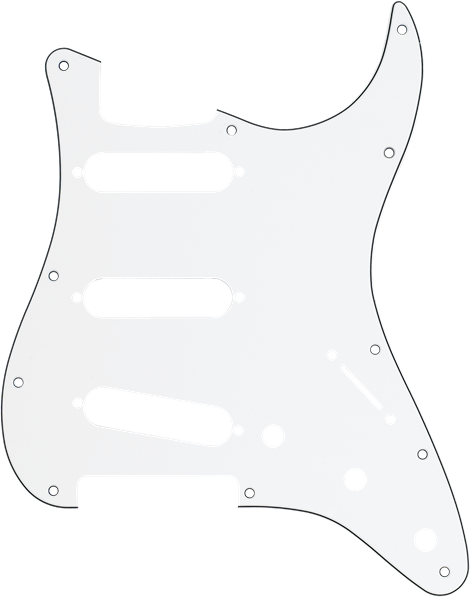 Pickguard, Schlagplatte E-Gitarre, weiss, Strat Style 3x SC