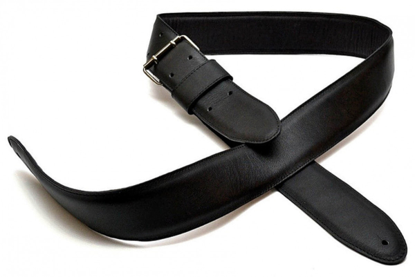 Bourbon Strap, handgemachter Gitarrengurt aus echtem Leder, schwarz
