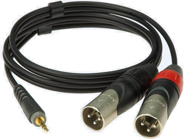 KLOTZ AY9-0100 Mobile Recording OUT Y-Kabel Mini Klinke 3p. 2x XLR male 1 m schwarz