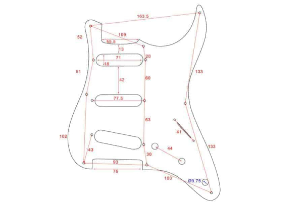 Allparts Strat Schlagbrett Creme