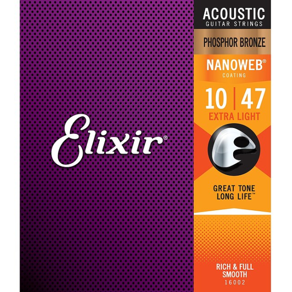 ELIXIER Nanoweb Phosphor Bronze 10/47 Saitensatz für Westerngitarre