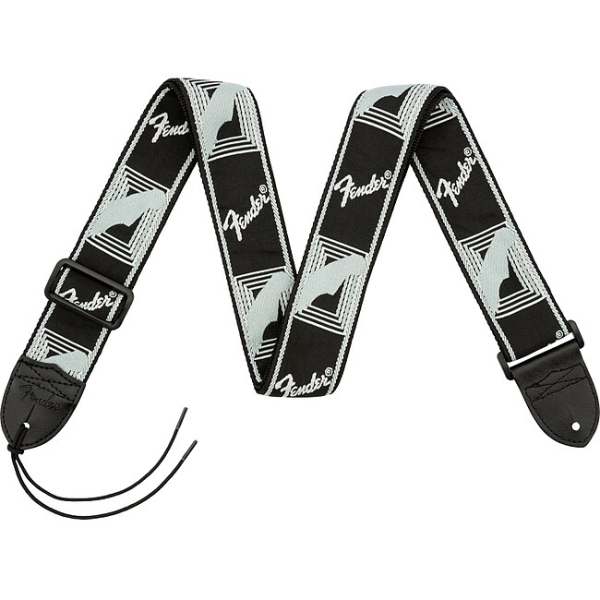 Fender Monogrammed Strap, Black/Grey/Grey, Gitarrengurt