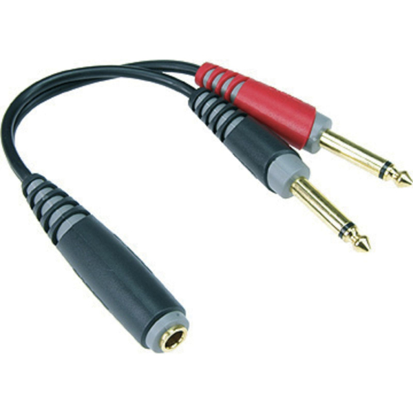 KLOT AYS-5 Adapter 2x Mono Klinke 6,3 auf 1x Stereo Klinkenbuchse 6,3